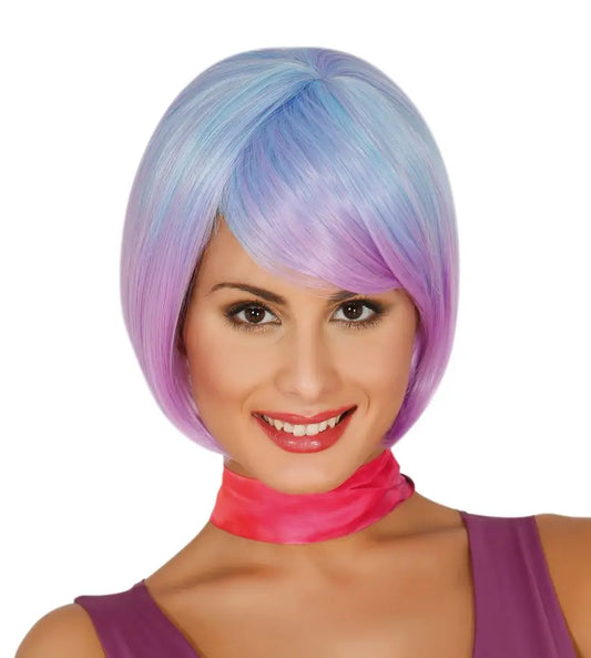 Parrucca corta azzurra e lilla degradé - tuttocostumi.it