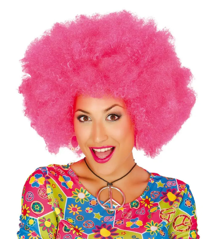Parrucca AFRO ROSA EXTRA - tuttocostumi.it