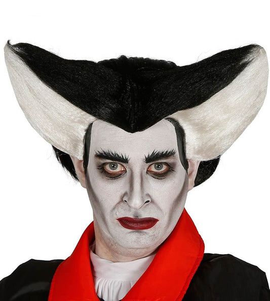 Parrucca VAMPIRO NERO e BIANCO di Guirca - tuttocostumi.it