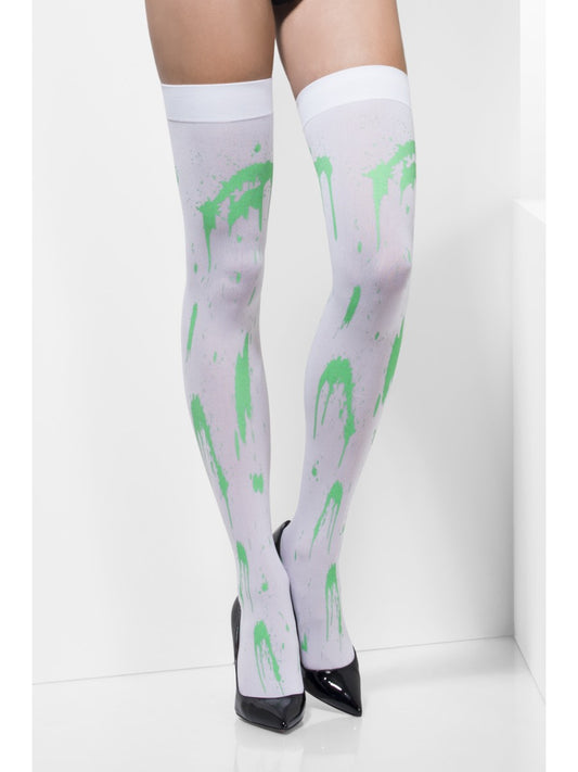 Calze bianche con SCHIZZI VERDI di Smiffys - tuttocostumi.it