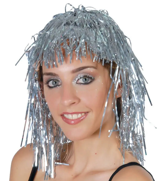 Parrucca METALLIZZATA ARGENTO - tuttocostumi.it