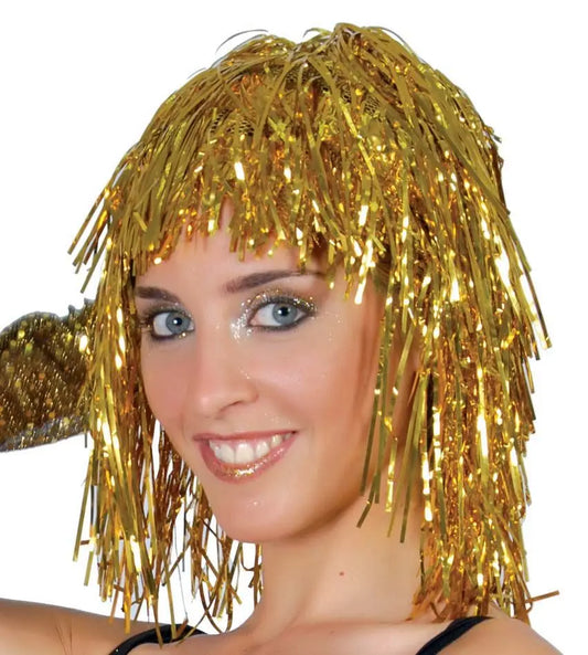 Parrucca METALLIZZATA ORO - tuttocostumi.it