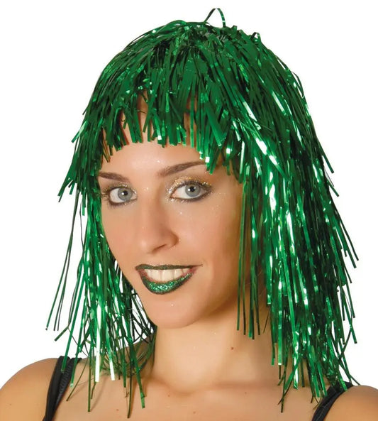 Parrucca METALLIZZATA VERDE - tuttocostumi.it