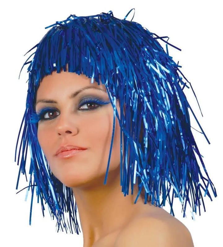 Parrucca METALLIZZATA BLU - tuttocostumi.it