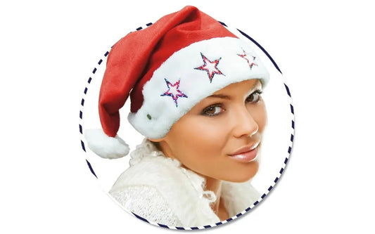 Cappello BABBO NATALE con stelle - tuttocostumi.it