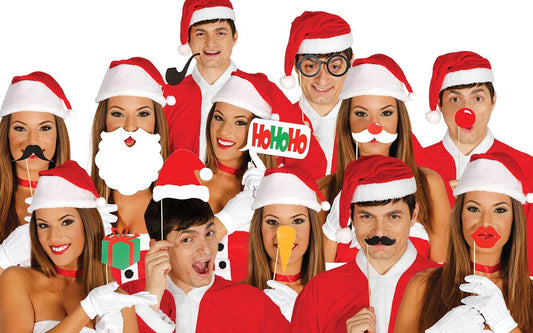 Set PHOTO BOOTH NATALE 12 pezzi di Guirma - tuttocostumi.it