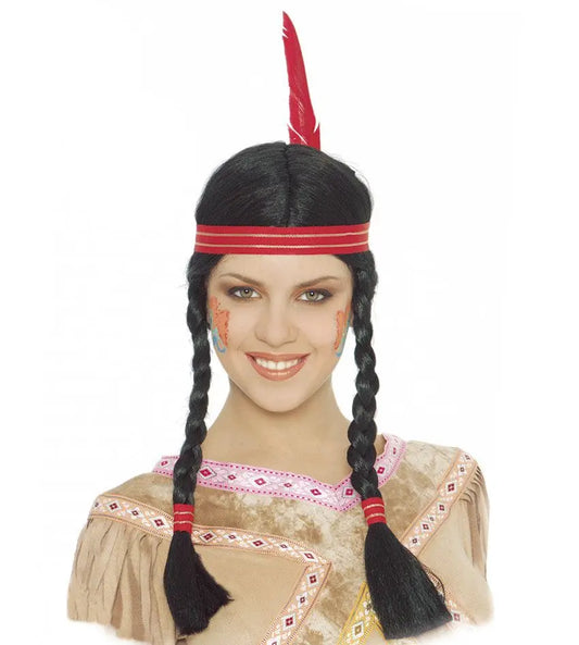 Parrucca indiana con piuma - tuttocostumi.it