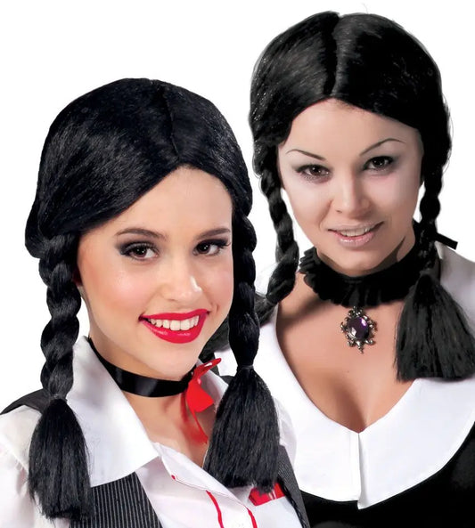 Parrucca NERA con TRECCE - tuttocostumi.it