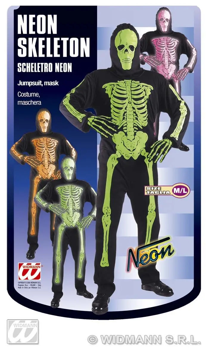 Costume scheletro neon 3D di Widmann - tuttocostumi.it