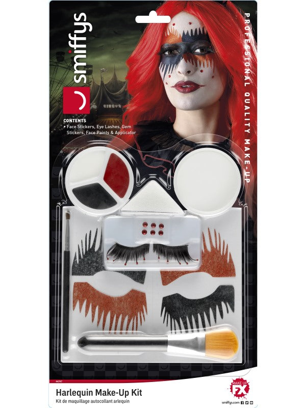 Kit MAKE UP HARLEQUIN con adesivi di Smiffys - tuttocostumi.it