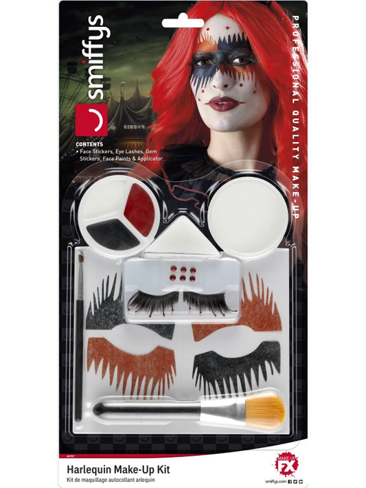 Kit MAKE UP HARLEQUIN con adesivi di Smiffys - tuttocostumi.it