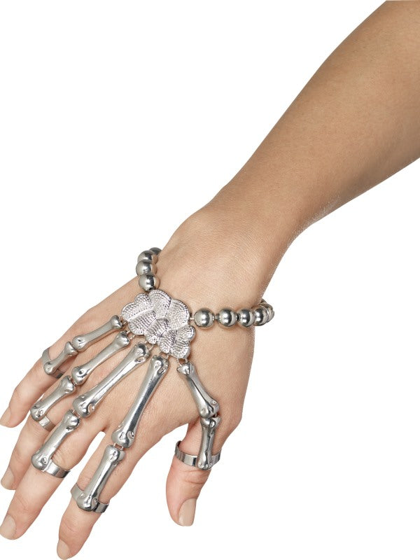 Bracciale MANO SCHELETRO con anelli di Smiffys - tuttocostumi.it