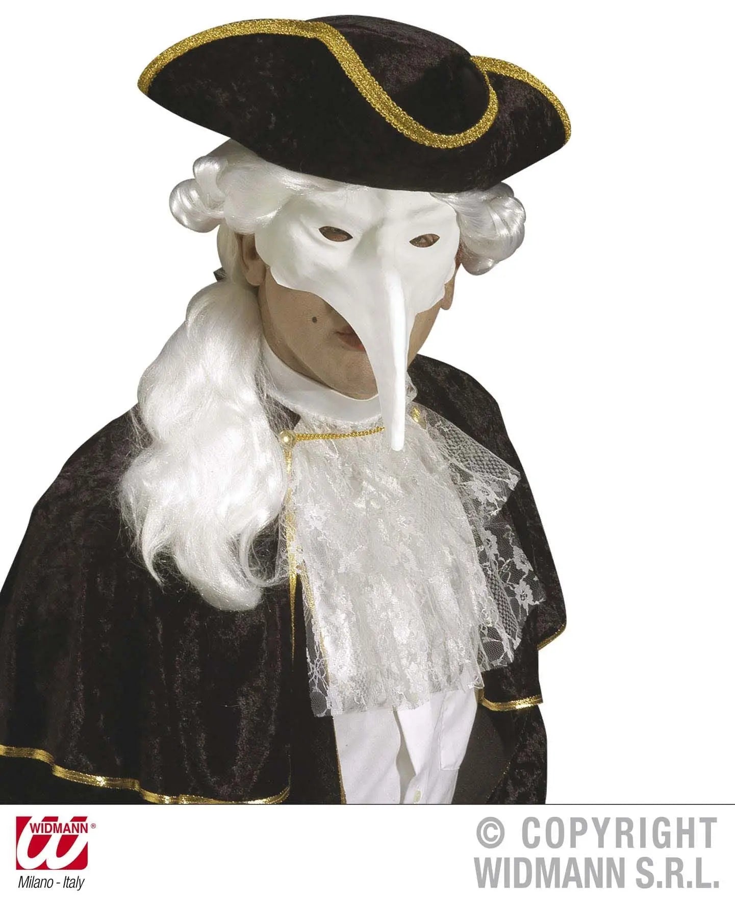 Maschera VENEZIANA bianca da dipingere di Widmann - tuttocostumi.it