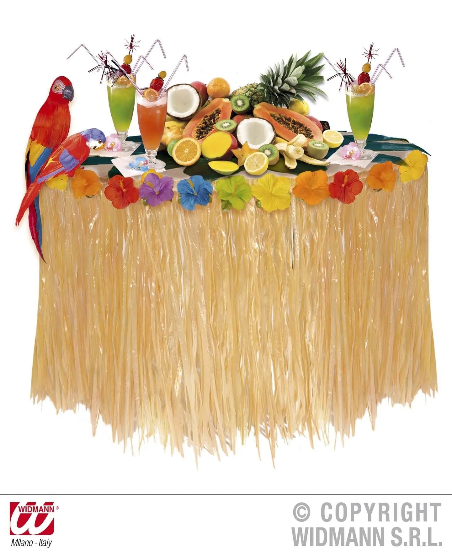 Decorazione TAVOLO TROPICALE CON FIORI ignifuga - tuttocostumi.it