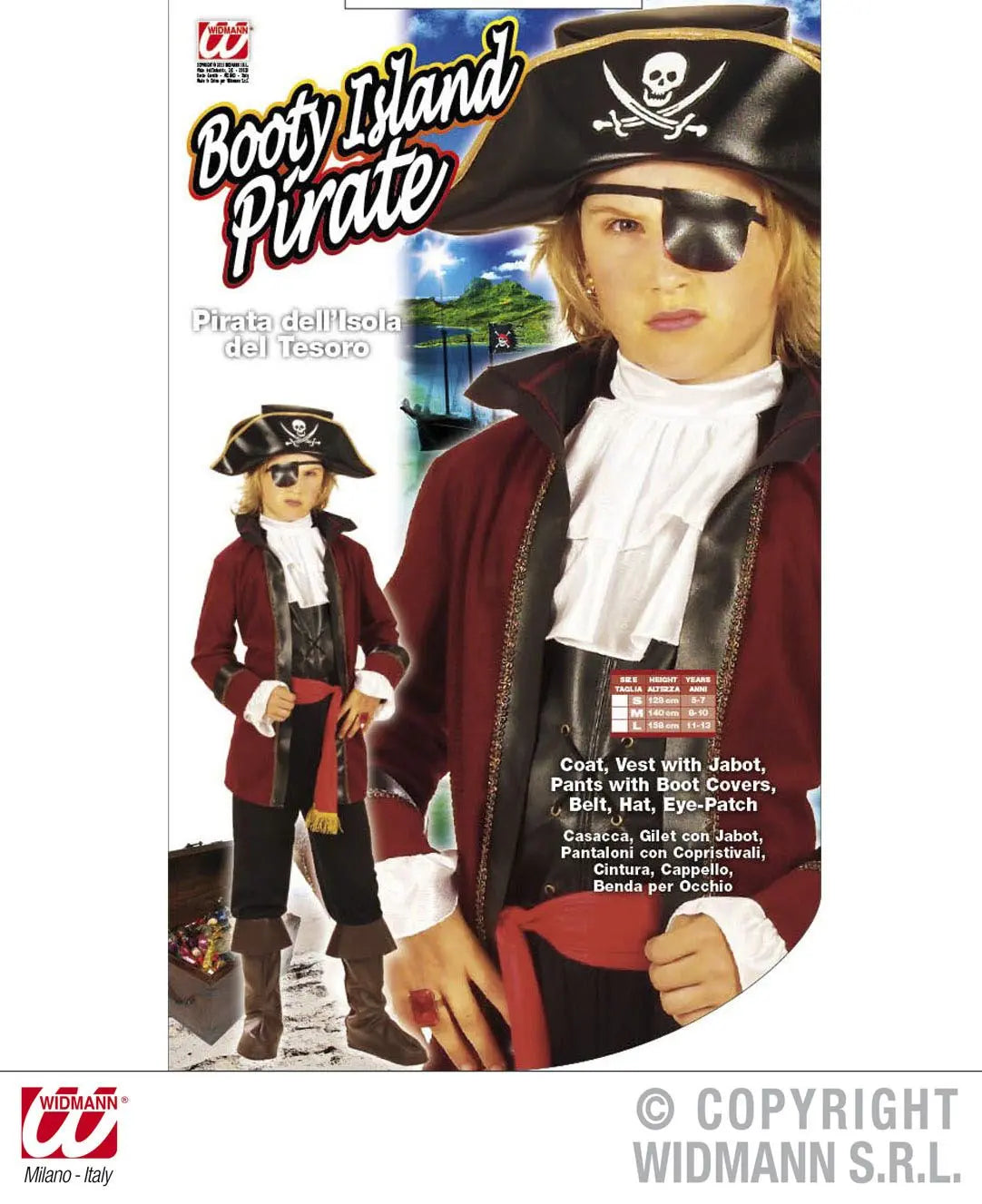 Costume pirata DELL'ISOLA DEL TESORO - tuttocostumi.it