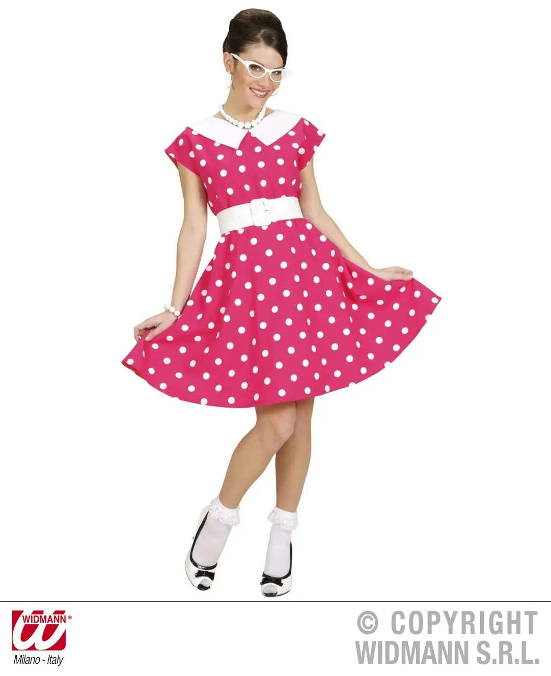 Costume DONNA anni 50 con sottogonna rosa - tuttocostumi.it