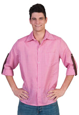 Camicia bavarese ROSA-BIANCO uomo