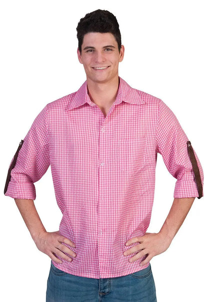 Camicia bavarese ROSA-BIANCO uomo - tuttocostumi.it