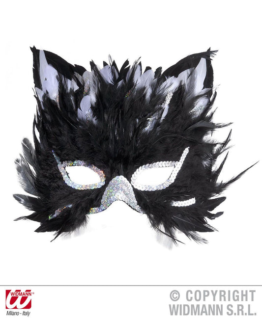 Maschera GATTO IN PIUME di Widmann - tuttocostumi.it