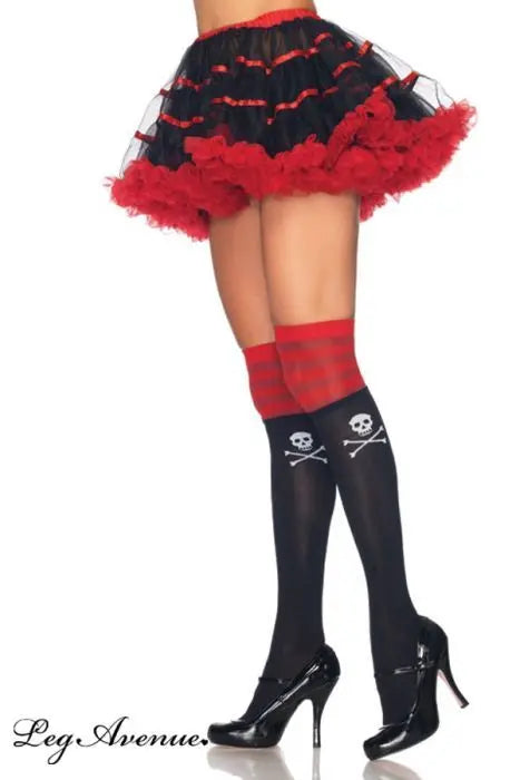 Calze nero rosso con teschio - tuttocostumi.it