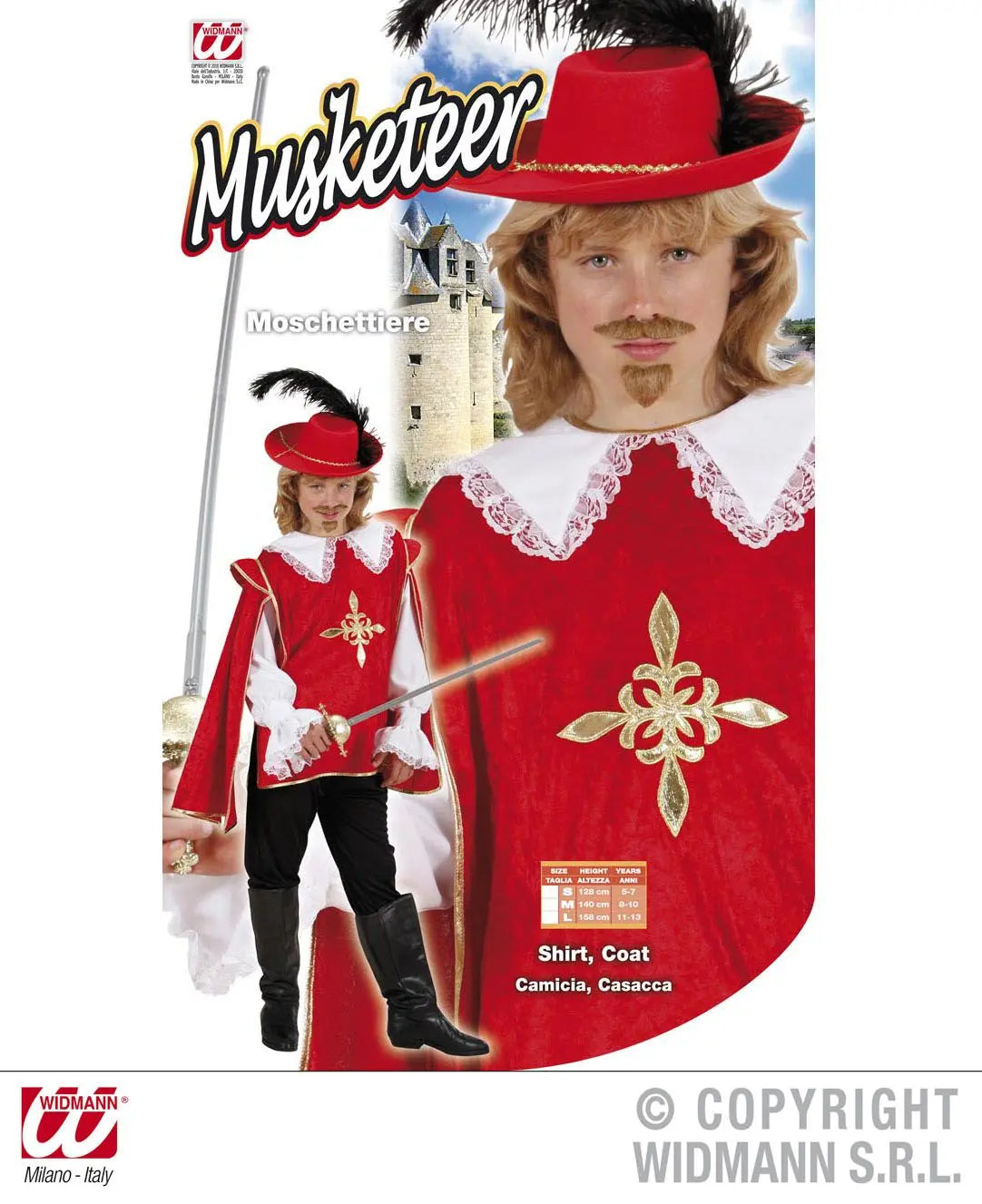Costume MOSCHETTIERE rosso - tuttocostumi.it