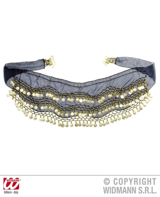 FASCIA per FIANCHI nera con monete - tuttocostumi.it