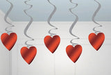 Confezione con 5 decorazioni CUORE 60 cm