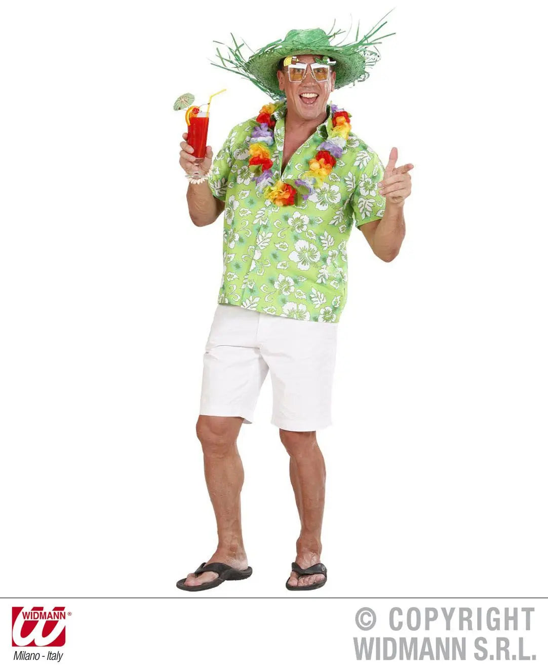 Camicia HAWAIANA verde - tuttocostumi.it