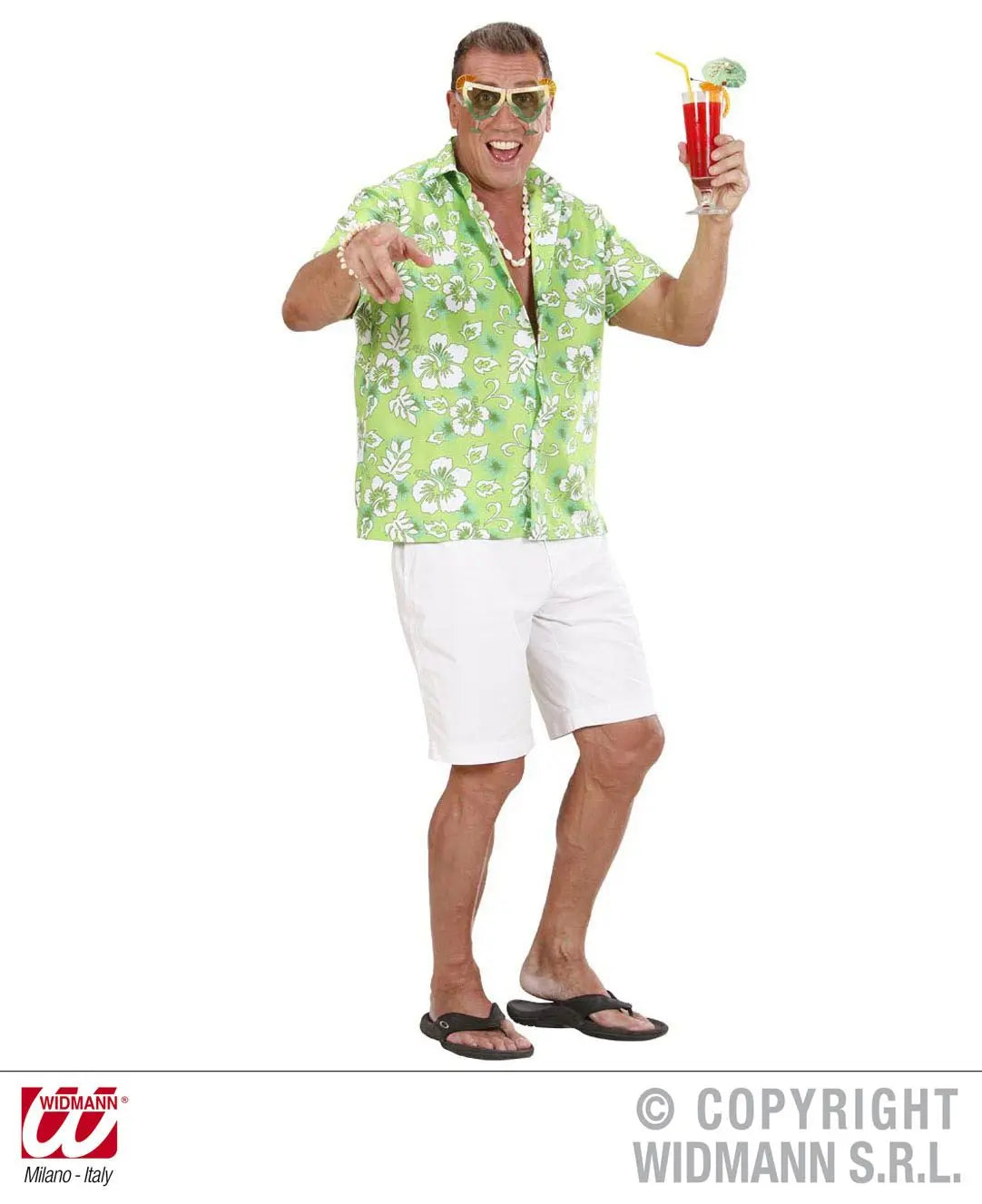 Camicia HAWAIANA verde - tuttocostumi.it
