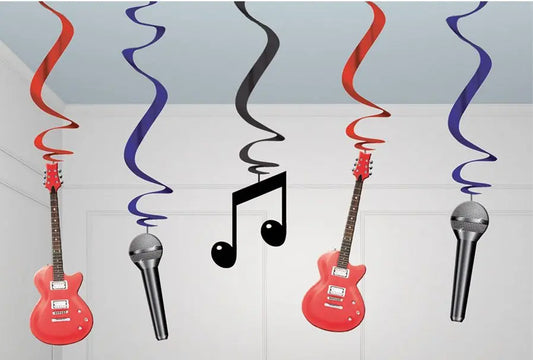 Confezione con 5 decorazioni assortite MUSICA 60 cm - tuttocostumi.it