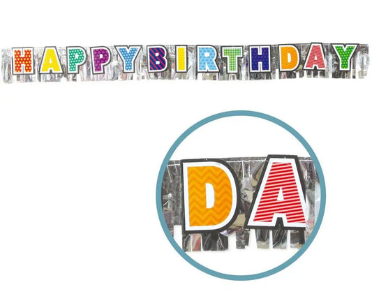 Festone HAPPY BIRTHDAY con frange 152 x 15 cm - tuttocostumi.it