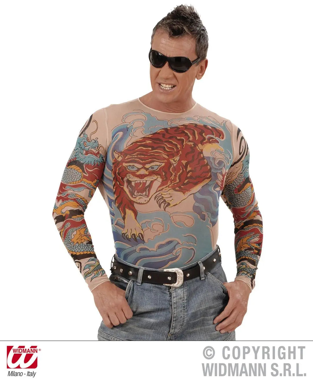 Camicia TATUATA TIGRE E DRAGO - tuttocostumi.it