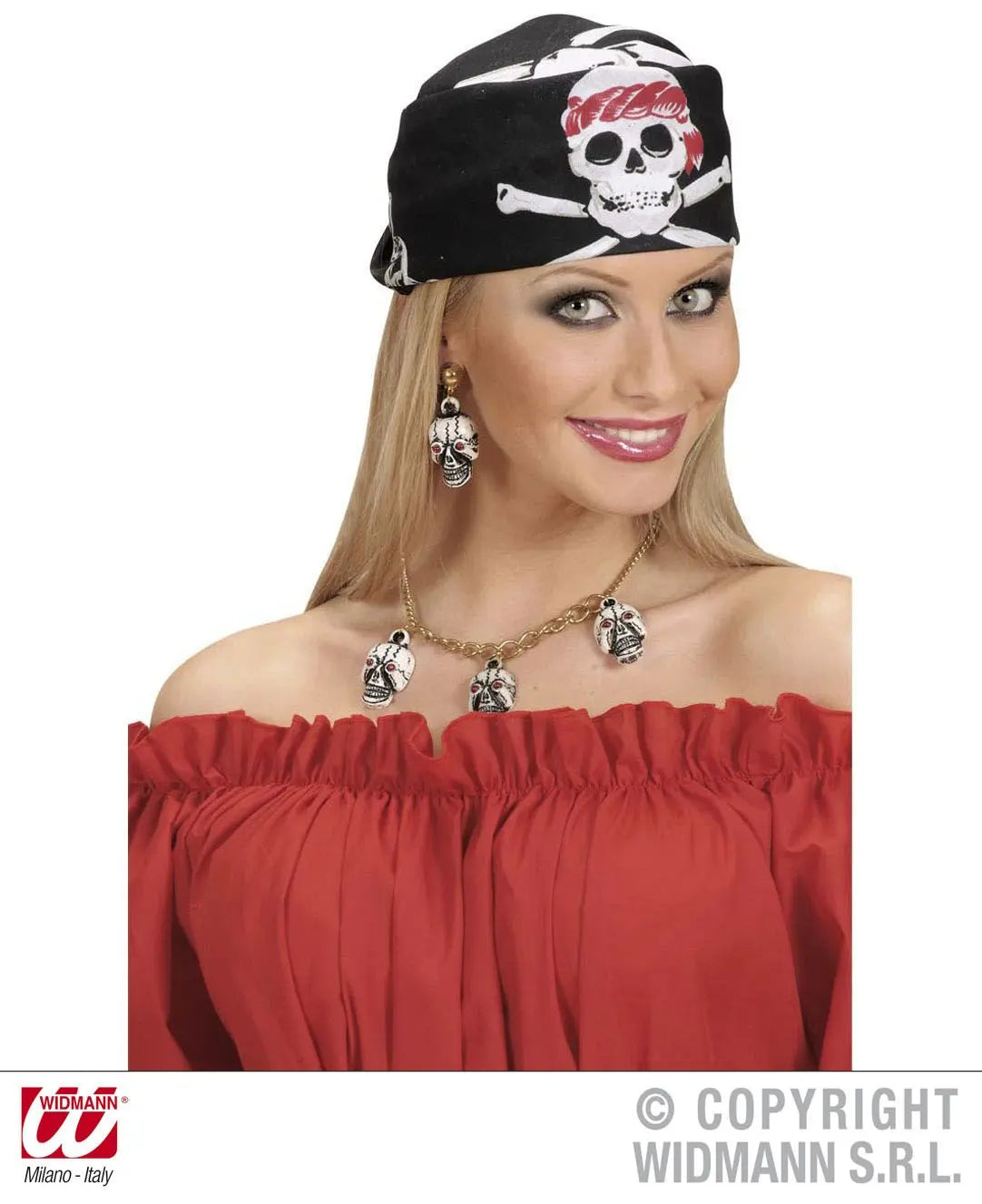 Bandana nera con teschio pirata - tuttocostumi.it