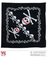 Bandana nera con teschio pirata