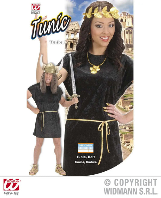 Tunica unisex NERA corta e cintura oro - tuttocostumi.it