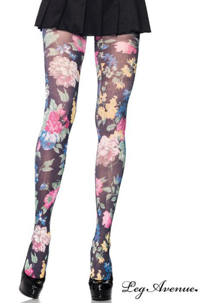 Collant coprente fantasia floreale di Leg Avenue - tuttocostumi.it