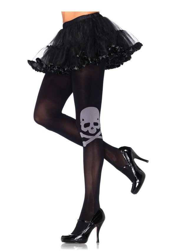 Collant coprenti teschio e ossa di Leg Avenue - tuttocostumi.it