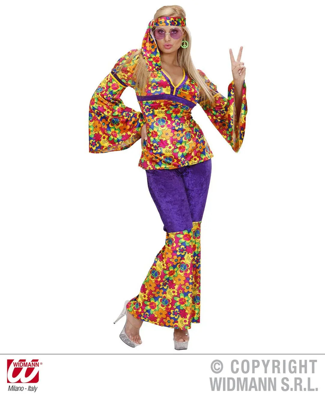 Costume HIPPIE GIRL  in velluto - tuttocostumi.it