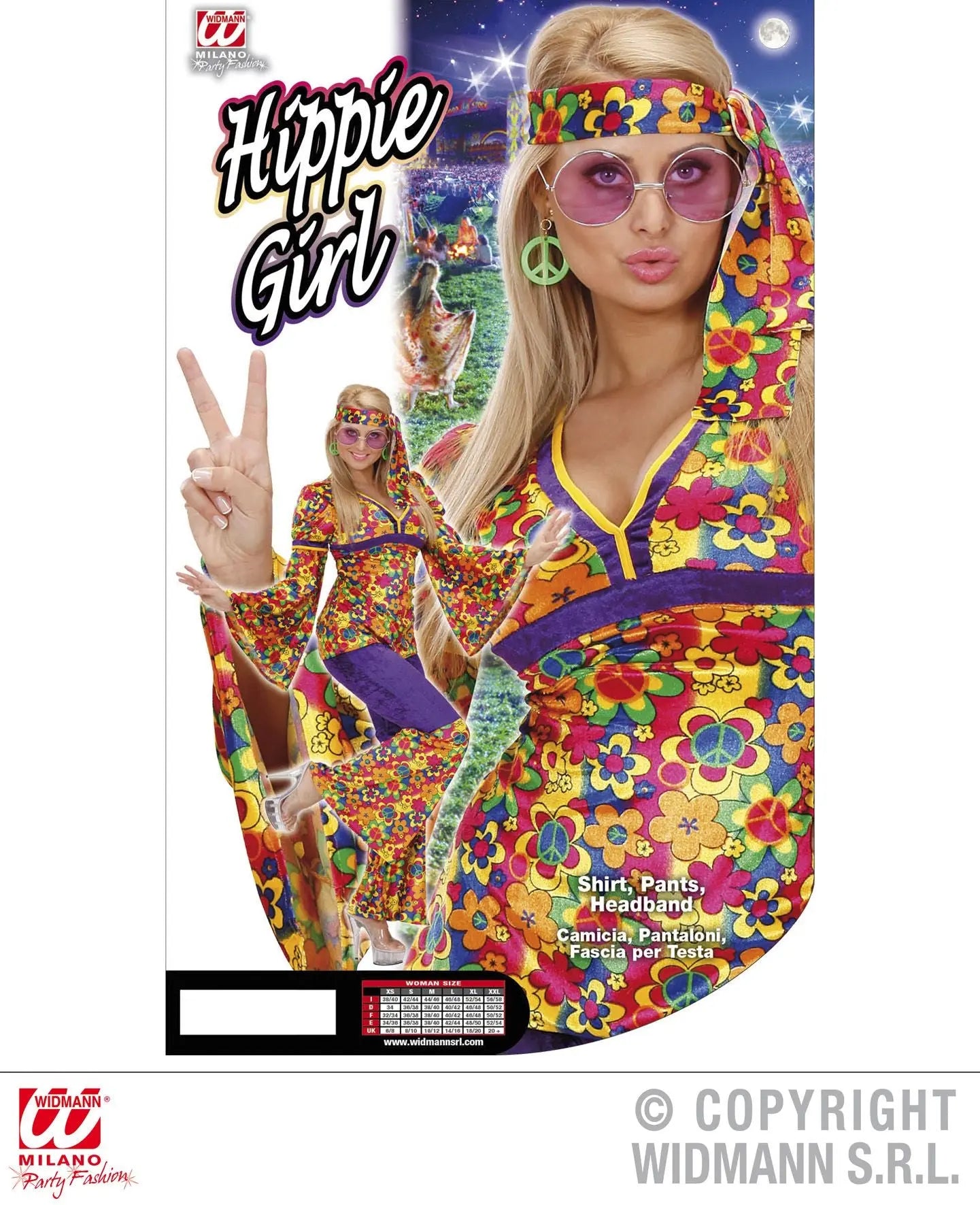 Costume HIPPIE GIRL  in velluto - tuttocostumi.it