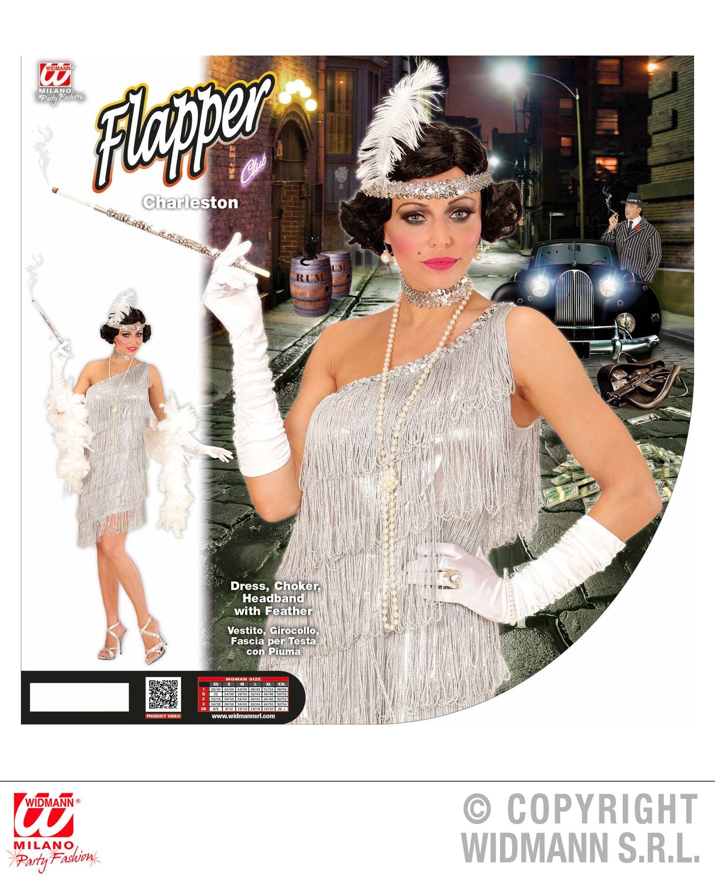 Costume CHARLESTON SCINTILLANTE ARGENTO di Widmann - tuttocostumi.it