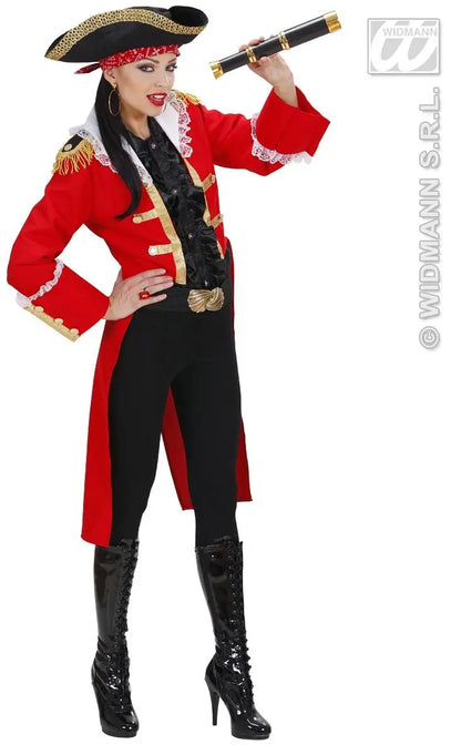 Costume CAPITANO PIRATA DONNA rosso di Widmann - tuttocostumi.it
