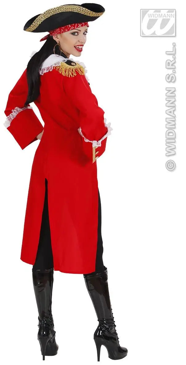 Costume CAPITANO PIRATA DONNA rosso di Widmann - tuttocostumi.it