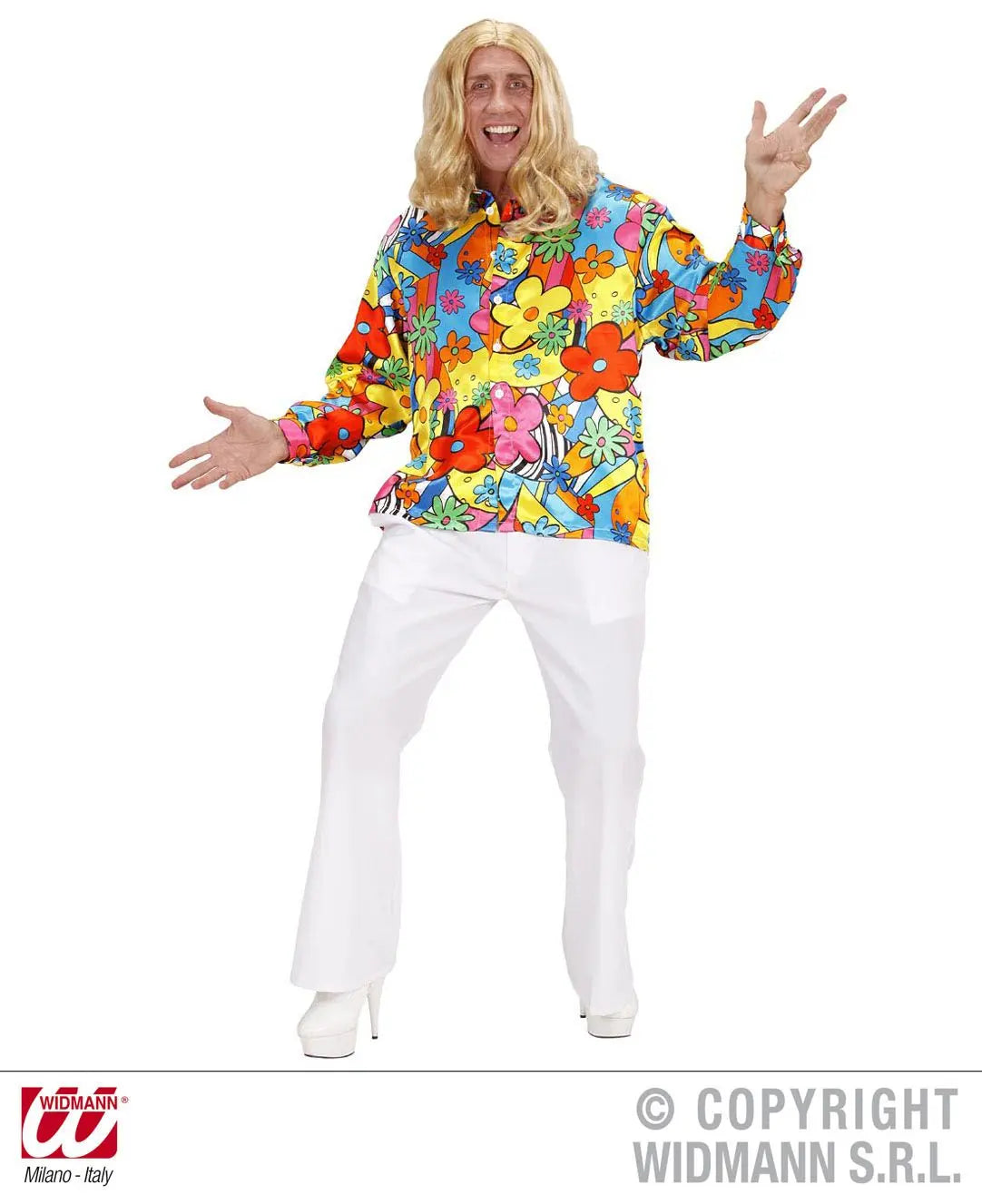 Camicia uomo FLOWER POWER - tuttocostumi.it