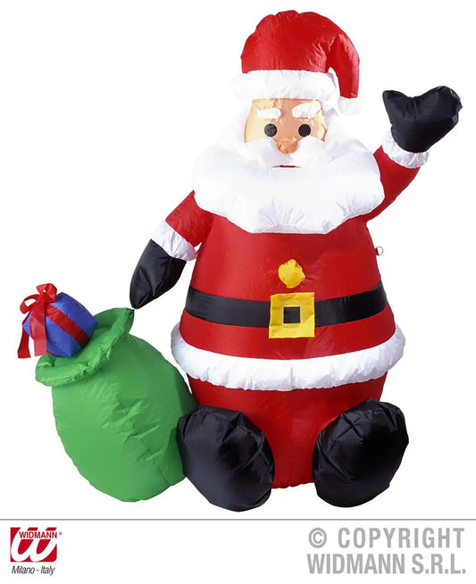 BABBO NATALE GONFIABILE luminoso 122 cm - tuttocostumi.it