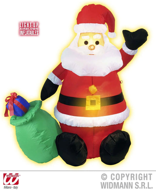 BABBO NATALE GONFIABILE luminoso 122 cm - tuttocostumi.it