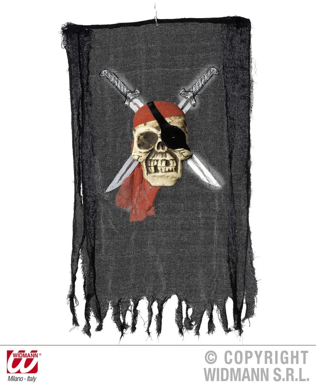 Stendardo teschio pirata con spade incrociate 51x90cm - tuttocostumi.it