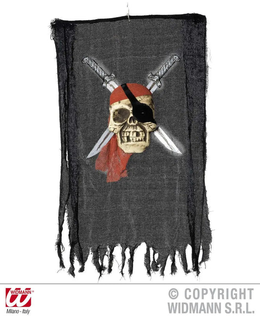 Stendardo teschio pirata con spade incrociate 51x90cm - tuttocostumi.it