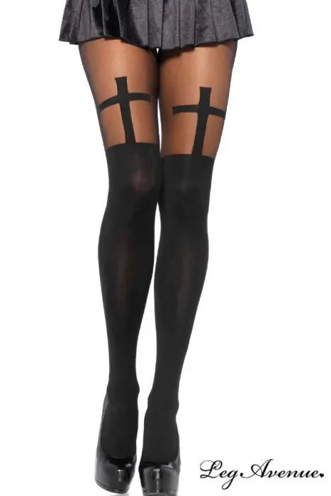 Collant semi opachi con croce - tuttocostumi.it