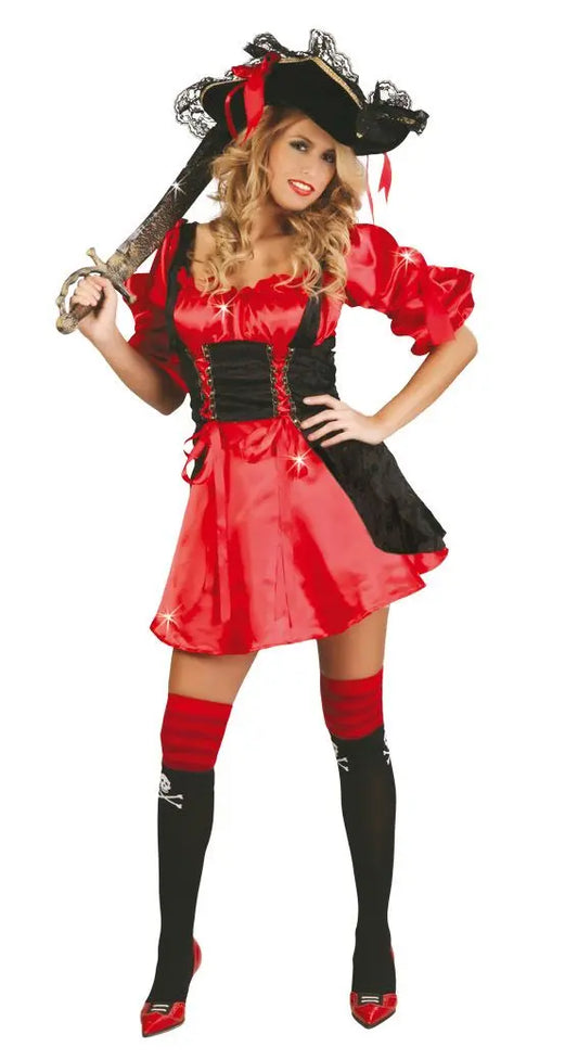 Costume PIRATA donna ROSSO - tuttocostumi.it