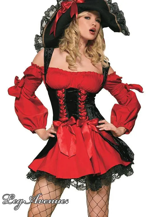 Costume pirata rosso/nero di Leg Avenue - tuttocostumi.it